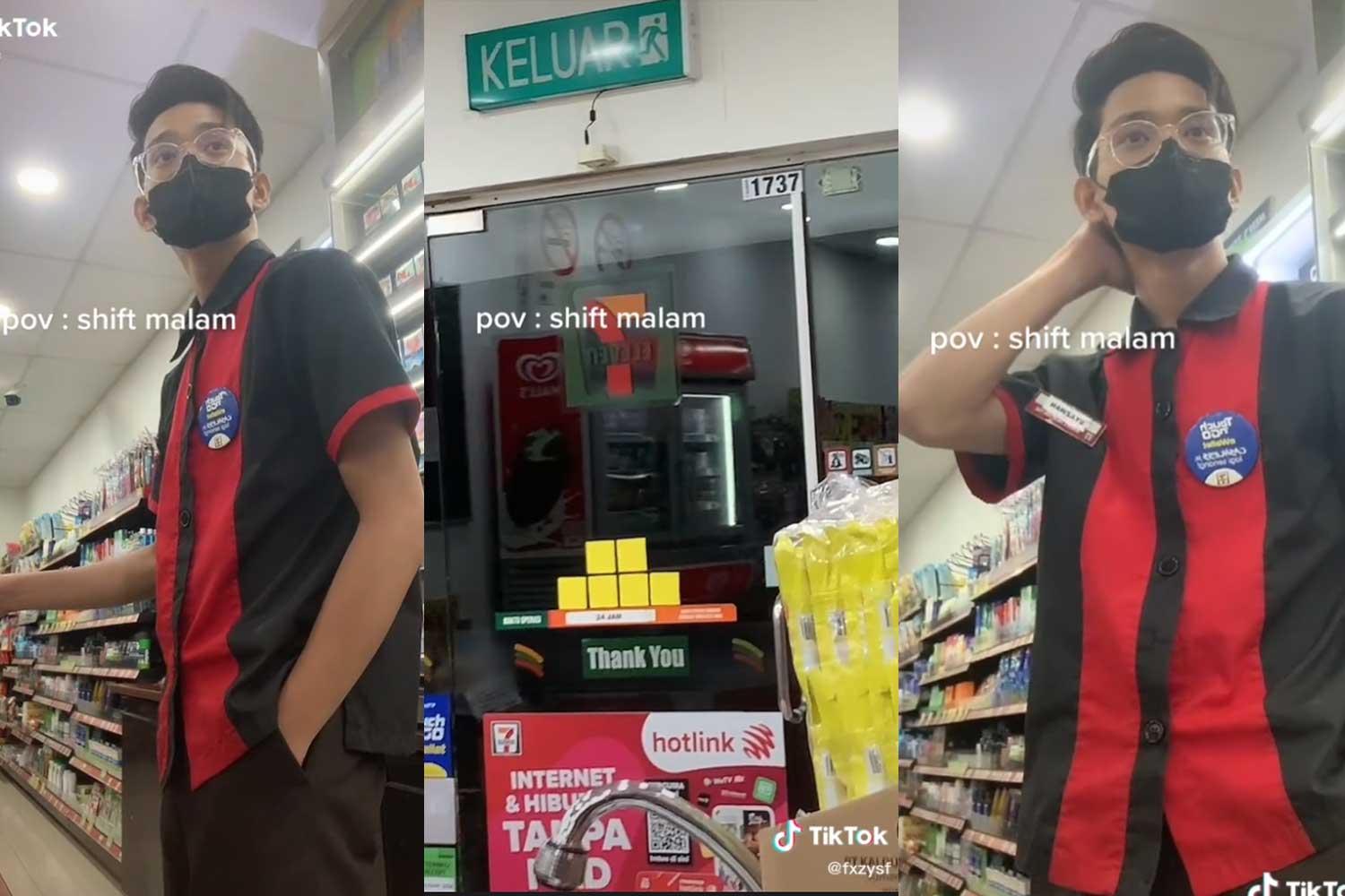 Meremang bulu roma! Pekerja 7 Eleven buat video tiada orang masuk, tapi sensor pintu berbunyi