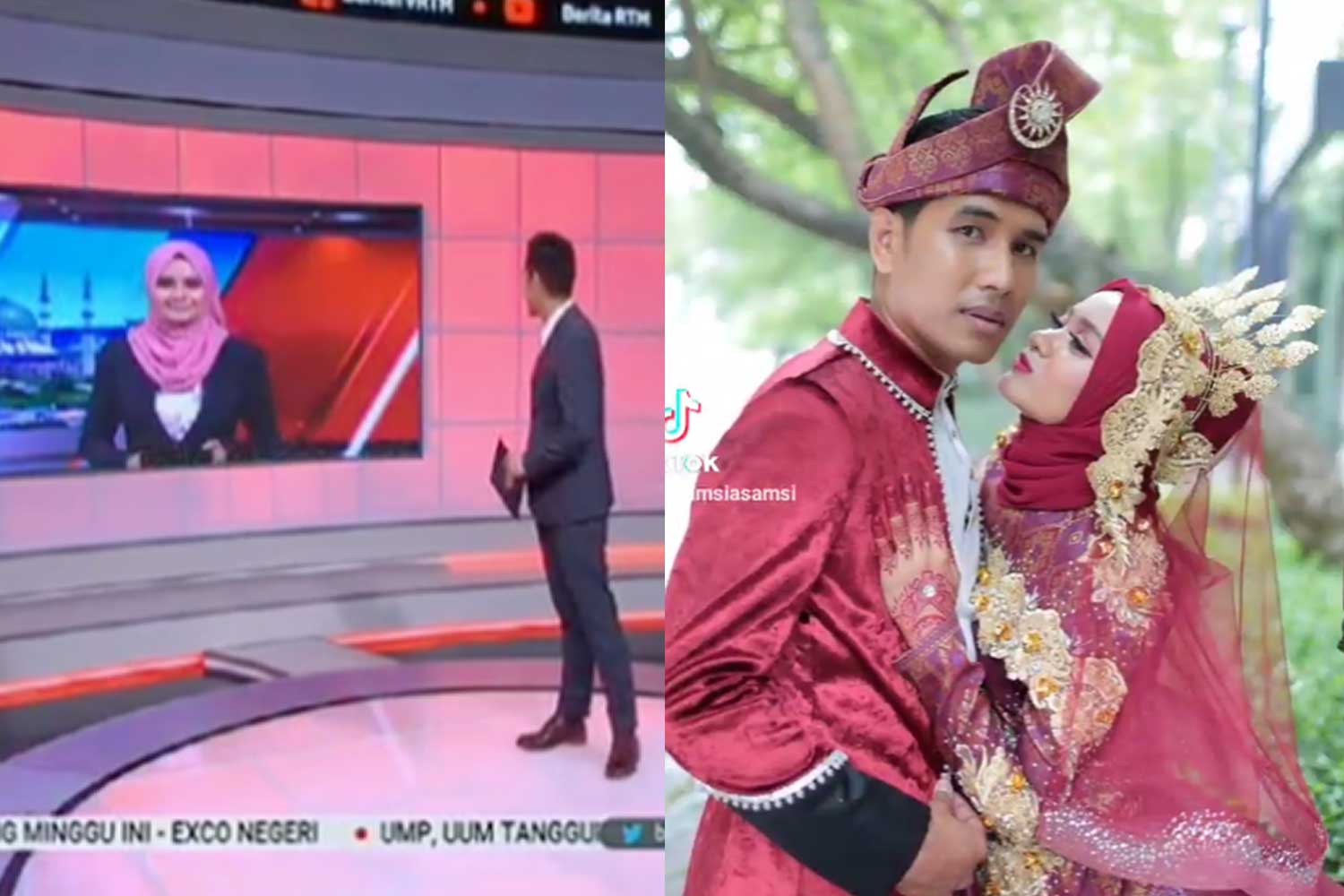 Penyampai berita RTM kantoi panggil 'sayang' kepada rakan setugas, dah la live!